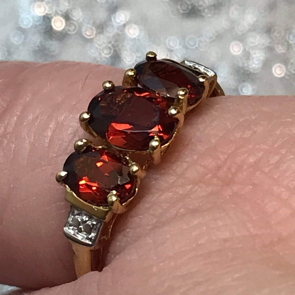 🌷NWT! Genuine Mozambique Garnet 14 it Gold/.925 - Picture 7 of 8